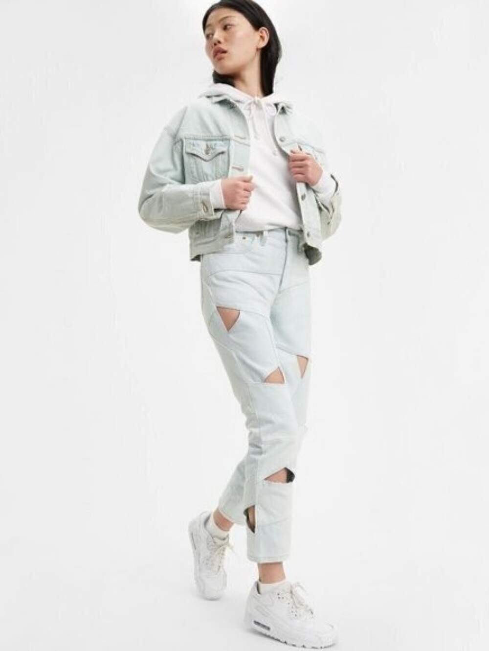 levi cut out jeans 26L light wash